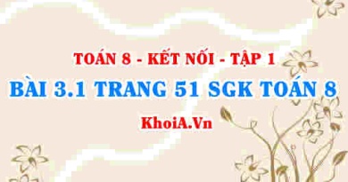 Bài 3.1 trang 51 SGK Toán 8 tập 1 Kết nối tri thức